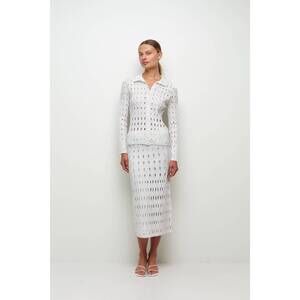 NEW SIMKHAI ellsworth knit cardigan in ivory